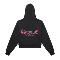 𝕽𝖊𝖈𝖔𝖌𝖓𝖎𝖟𝕰 Women Breast Cancer Cropped Hoodie