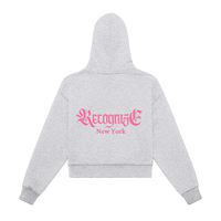 𝕽𝖊𝖈𝖔𝖌𝖓𝖎𝖟𝕰 Women Breast Cancer Cropped Hoodie