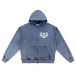 𝕽𝖊𝖈𝖔𝖌𝖓𝖎𝖟𝕰 Snow Wash Oversized Zip-Up Hoodie