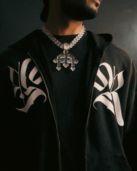 𝕽𝖊𝖈𝖔𝖌𝖓𝖎𝖟𝕰 Frayed Sunfade Zip Hoodie