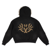 𝕽𝖊𝖈𝖔𝖌𝖓𝖎𝖟𝕰 Sun Fade Boxy Detachable Fur Hoodie