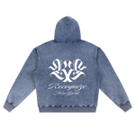 𝕽𝖊𝖈𝖔𝖌𝖓𝖎𝖟𝕰 Snow Wash Oversized Zip-Up Hoodie