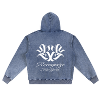 𝕽𝖊𝖈𝖔𝖌𝖓𝖎𝖟𝕰 Snow Wash Oversized Zip-Up Hoodie