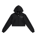 𝕽𝖊𝖈𝖔𝖌𝖓𝖎𝖟𝕰 Women Cropped Zip-Up Hoodie