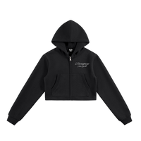 𝕽𝖊𝖈𝖔𝖌𝖓𝖎𝖟𝕰 Women Cropped Zip-Up Hoodie