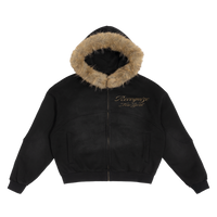 𝕽𝖊𝖈𝖔𝖌𝖓𝖎𝖟𝕰 Sun Fade Boxy Detachable Fur Hoodie